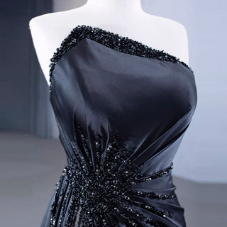 High-end Handmade Beading Evening Dress with Asymmetrical Neck