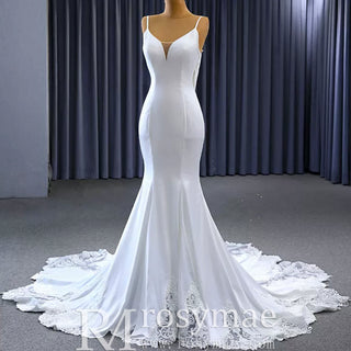 High-end Mermaid Spaghetti Straps Backless Wedding Dress