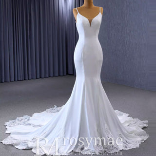 High-end Mermaid Spaghetti Straps Backless Wedding Dress