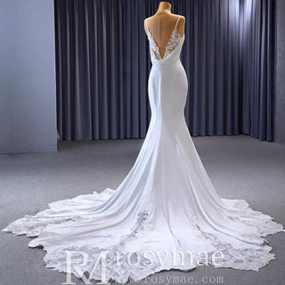 High-end Mermaid Spaghetti Straps Backless Wedding Dress