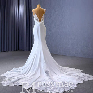 High-end Mermaid Spaghetti Straps Backless Wedding Dress