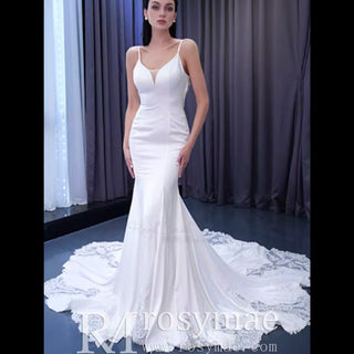 High-end Mermaid Spaghetti Straps Backless Wedding Dress