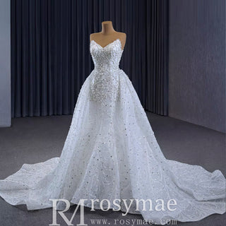 Popular Design 2 in 1 Mermaid Wedding Dress with Detachable Train