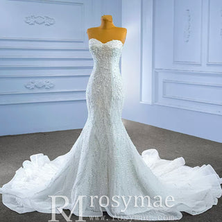 Mermaid Detachable Long Sleeve Wedding Dress with Sweetheart