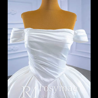 Off Shoulder Satin Wedding Gown Simple Classy Wedding Dress