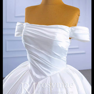 Off Shoulder Satin Wedding Gown Simple Classy Wedding Dress