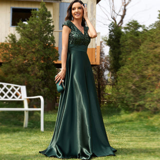 Prom Dress Evening Gown with Cap Sleeve