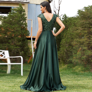 Prom Dress Evening Gown with Cap Sleeve