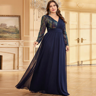 plus size navy blue formal dress