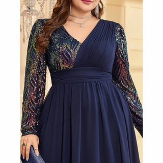 plus size navy blue formal dress