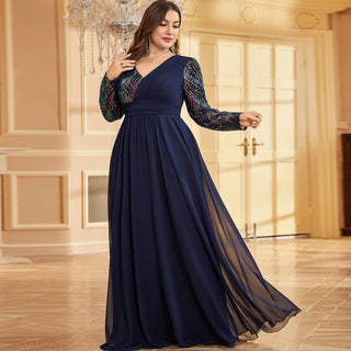 plus size navy blue formal dress