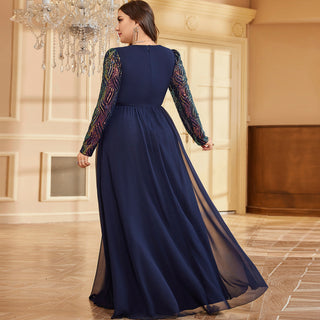 plus size navy blue formal dress