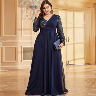 plus size navy blue formal dress