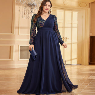 plus size navy blue formal dress