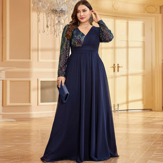 plus size navy blue formal dress