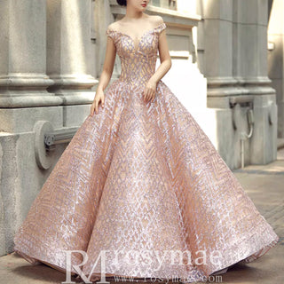 Blush Pink Quinceanera Dress Off The Shoulder Sweet 15 16 Ball Gown