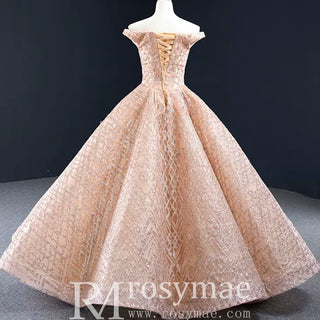 Blush Pink Quinceanera Dress Off The Shoulder Sweet 15 16 Ball Gown