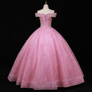 Pink Off Shoulder Quinceanera Dress Ball Gown Formal Dress