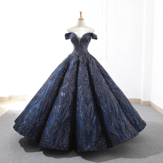 Elegant Off The Shoulder Sequin Ball Gown Sparky Quinceanera Dress