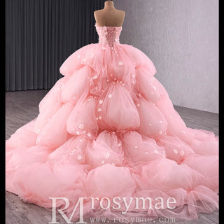 Puffy Skirt Ball Gown Pink Quinceanera Dress for Special Occasion