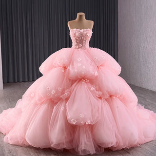 Puffy Skirt Ball Gown Pink Quinceanera Dress for Special Occasion