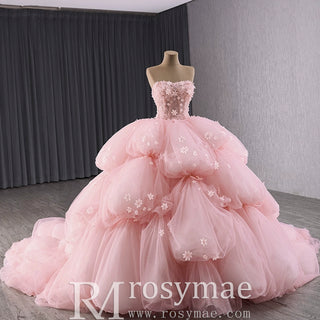 Puffy Skirt Ball Gown Pink Quinceanera Dress for Special Occasion