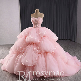 Puffy Skirt Ball Gown Pink Quinceanera Dress for Special Occasion