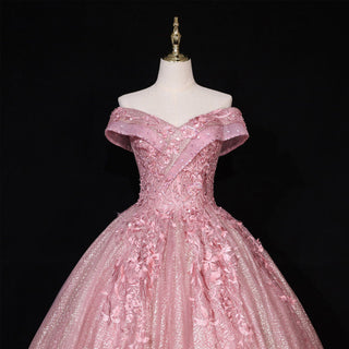 Sparky Off The Shoulder Ball Gown Lace Applique Quinceanera Dresses