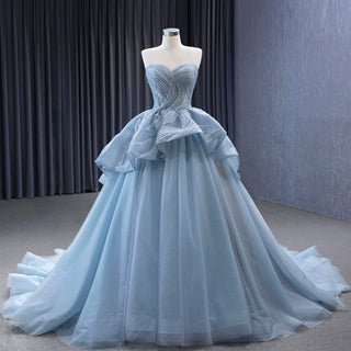 Strapless Tulle Ball Gown Formal Gown Prom Dress with Sweetheart