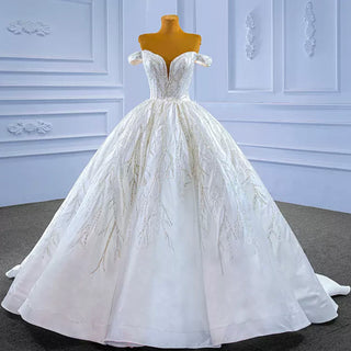 High-end Beading Sequins Puffy Wedding Dress Ball Gown Bridal Gown