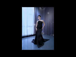 High-end Handmade Beading Evening Dress with Asymmetrical Neck