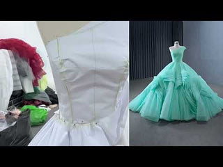 One Shoulder Ball Gown Quinceanera Dress with Court Train