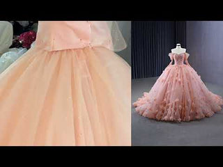 Blush Ball Gown Off the Shoulder Long Sleeves Sweetheart Quinceanera Dress