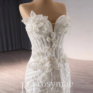 Strapless Sparkly Sweetheart Wedding Dress with Detachable Skirt