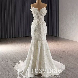 Strapless Sparkly Sweetheart Wedding Dress with Detachable Skirt