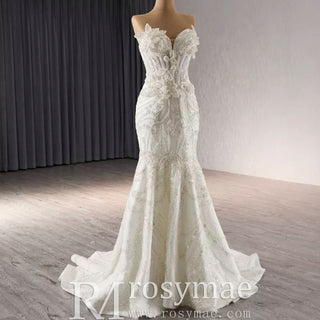 Strapless Sparkly Sweetheart Wedding Dress with Detachable Skirt