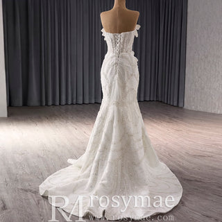 Strapless Sparkly Sweetheart Wedding Dress with Detachable Skirt