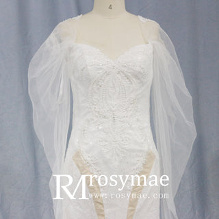 Beading-Lantern-Sleeve-Lace-Wedding-Dress