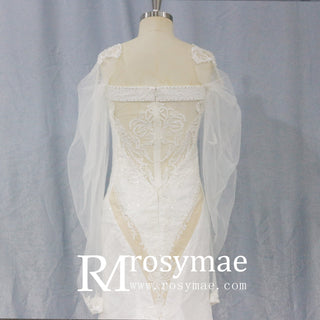 Beading-Lantern-Sleeve-Lace-bridal-gown