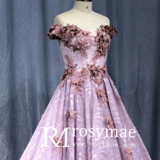 Full-Length A-Line Purple Wedding Dresses