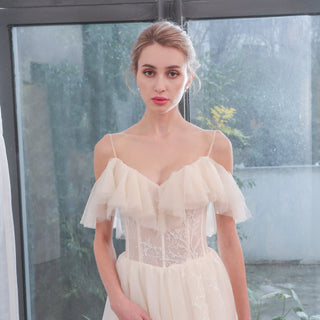 Spaghetti-Strap-A-line-Beaded-Wedding-Gowns