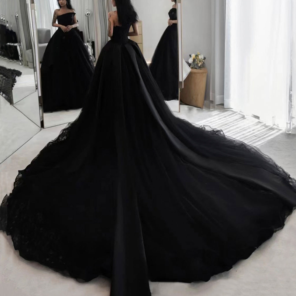 Black Strapless Ball Gown Wedding Dresses and Bridal Gowns – Rosymae