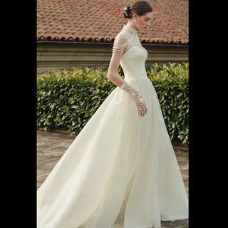 A Line Wedding Dresses With Elegant Detachable Jacket