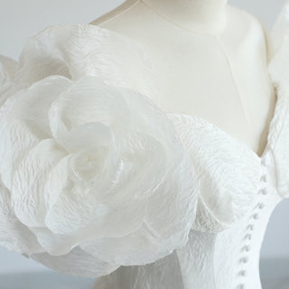 Fairytale Leg Slit Mermaid Wedding Dress with Handmade Flower
