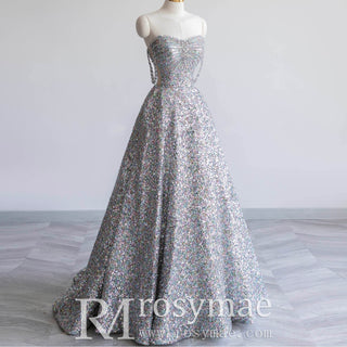 Off Shoulder Sparkly Sequin Formal Dress Prom Party Gown