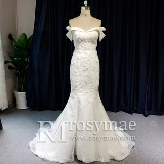 high-quality-V-Neck-Appliques-Backless-Mermaid-Lace-Wedding-Dress