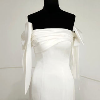 Long Sleeve Off-the-shoulder Trumpet Bridal Gown Wedding Dress