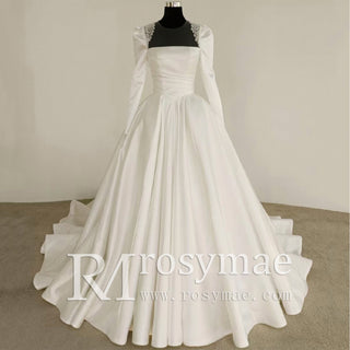 satin-long-sleeve-wedding-gown